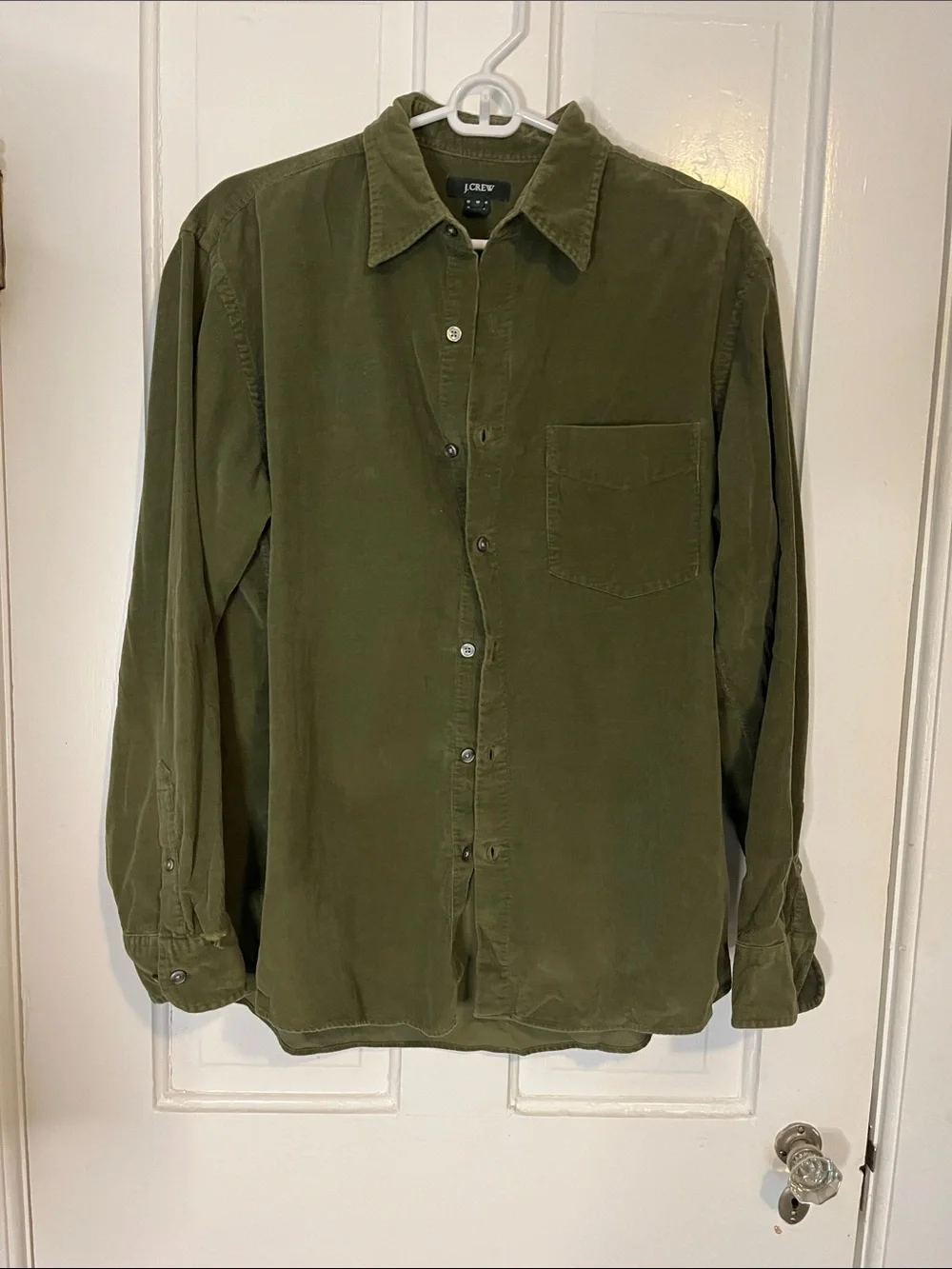 J. Crew Olive Green Corduroy Button-Down Shirt